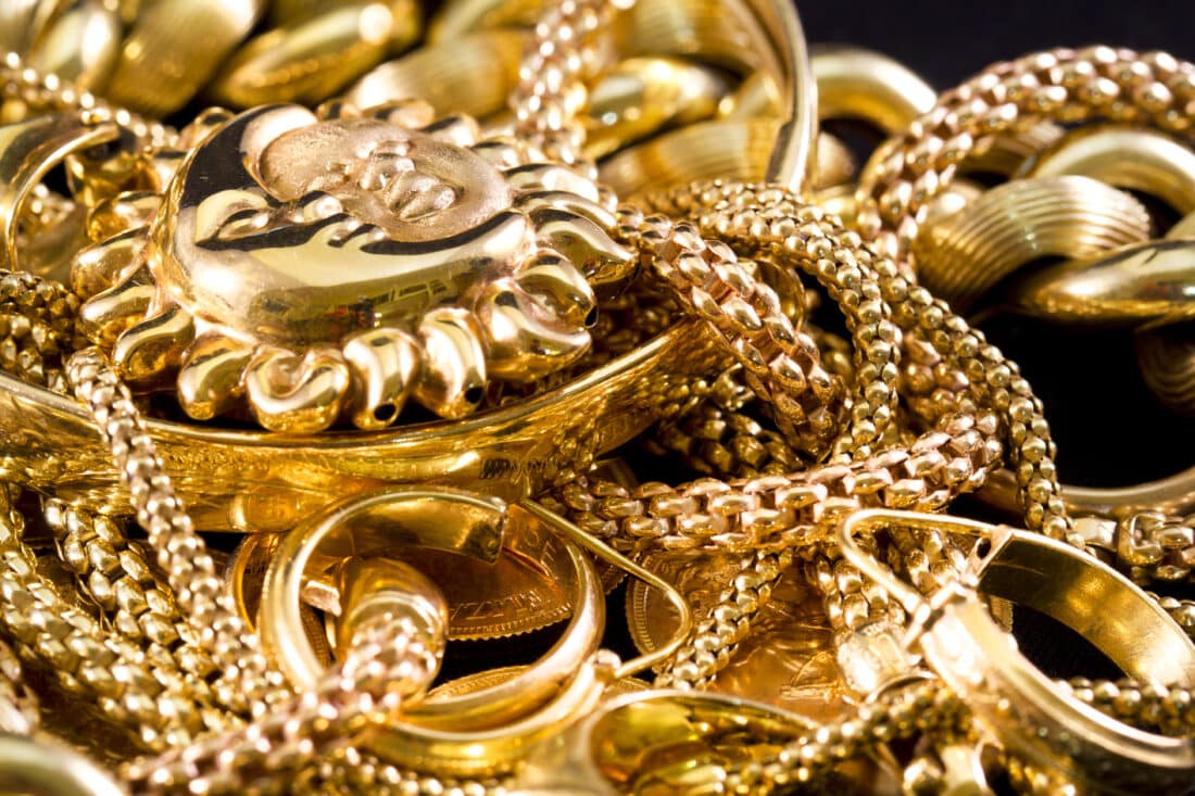 Gold jewelry.