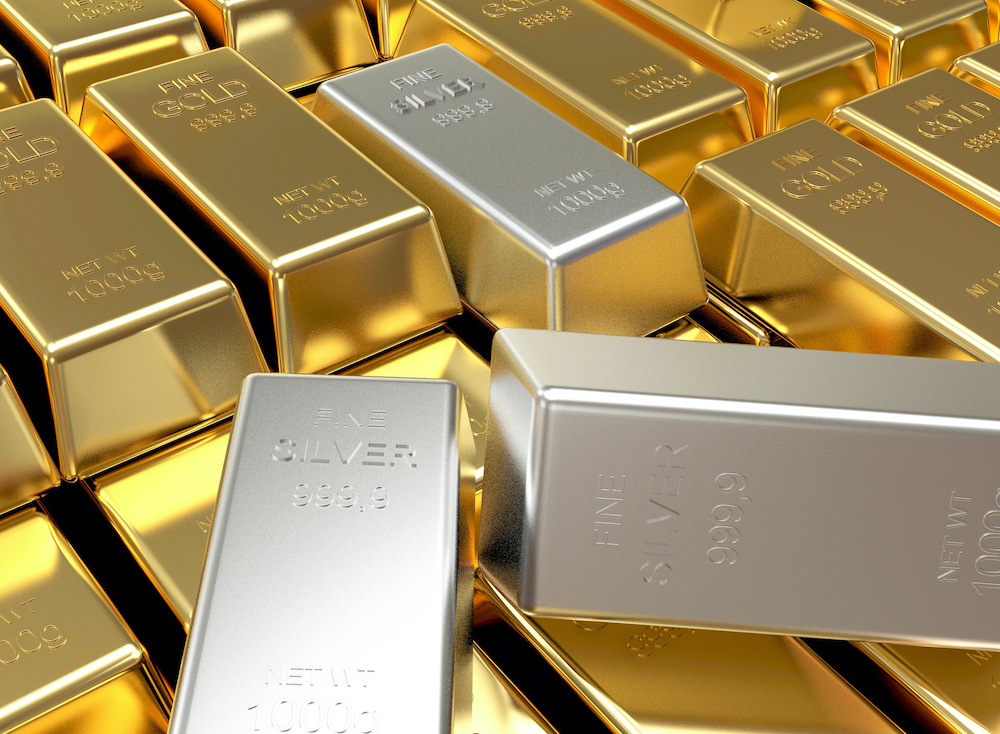 Gold and silver bars.