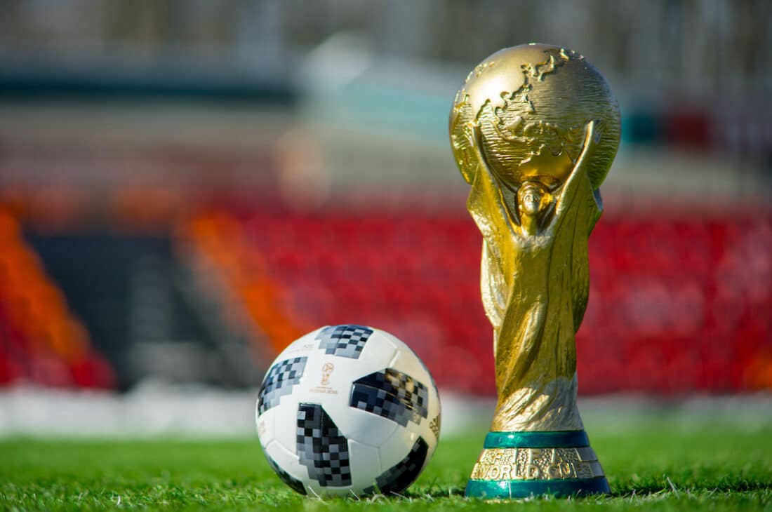 FIFA gold trophy.
