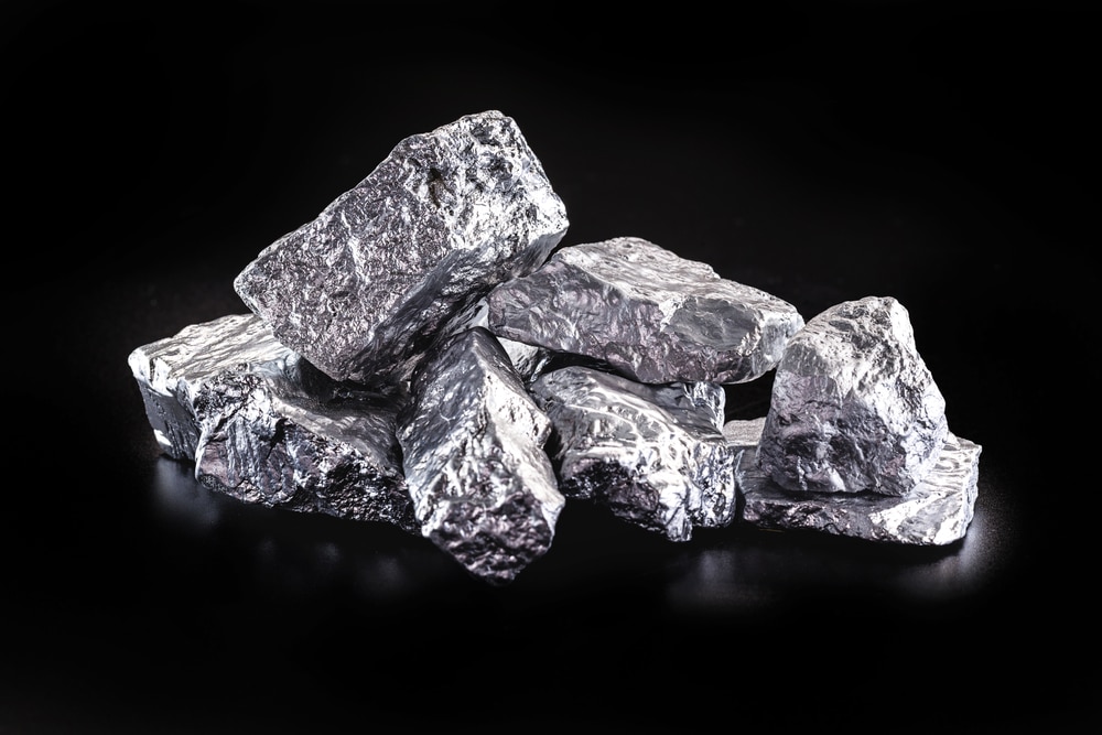 silver nugget on black background
