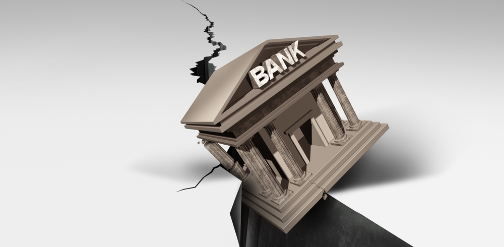 Bank,Collapse,And,Banking,Crisis,Or,Global,Credit,System,Falling