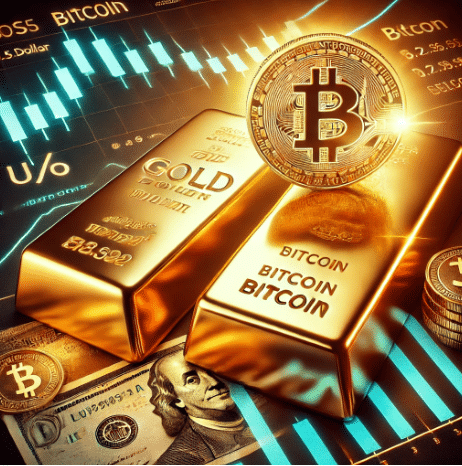 rise for gold and bitcoin