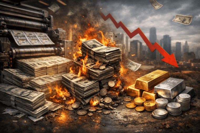 Fed money printing and dollar devaluation