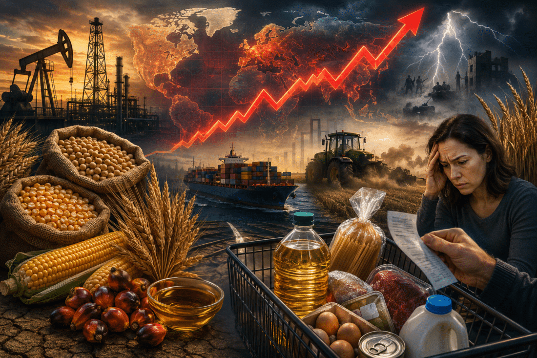 Global food costs rising with higher grocery prices, vegetable oil inflation, and supply chain disruptions