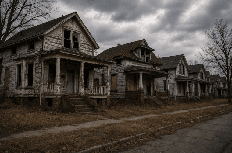 Abandoned homes in America as zombie foreclosures surge during economic collapse fears