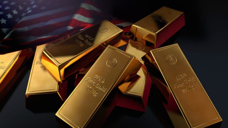Central bank gold buying accelerates as gold bars symbolize inflation fears, dollar instability, and global financial uncertainty