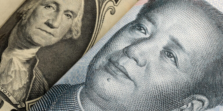 Us,Banknote,With,Chinese,Currency