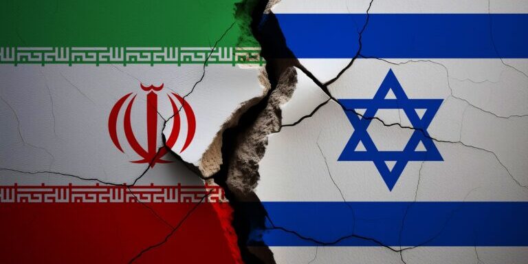 Israel,And,Iran,Flag,Cracked,Concept,Image,,Broken,Wall,,Broken