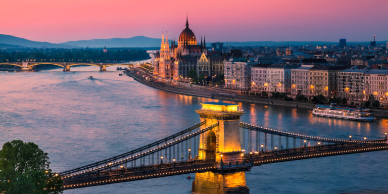Panorama,Of,Budapest,,Hungary,,With,The,Chain,Bridge,And,The