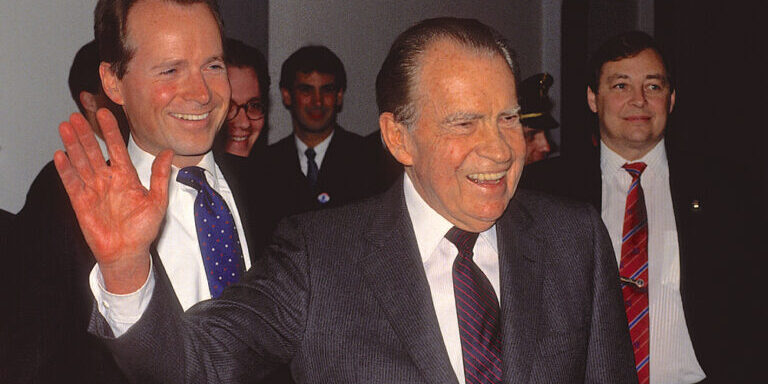 Washington,,Dc.,Usa,,1990,Former,President,Richard,Milhous,Nixon.,Along