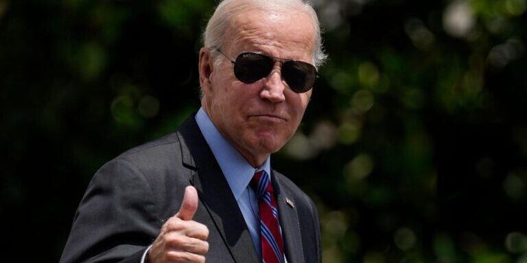 U.s.,President,Joe,Biden,Gives,A,Thumbs,Up,On,The