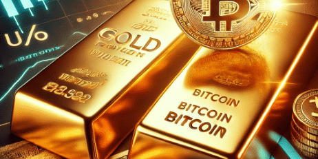 rise for gold and bitcoin