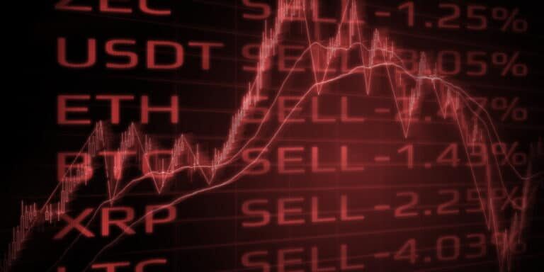 Crypto,Currency,Market,Panic,Sell,Concept.,Double,Exposure,Of,Digital