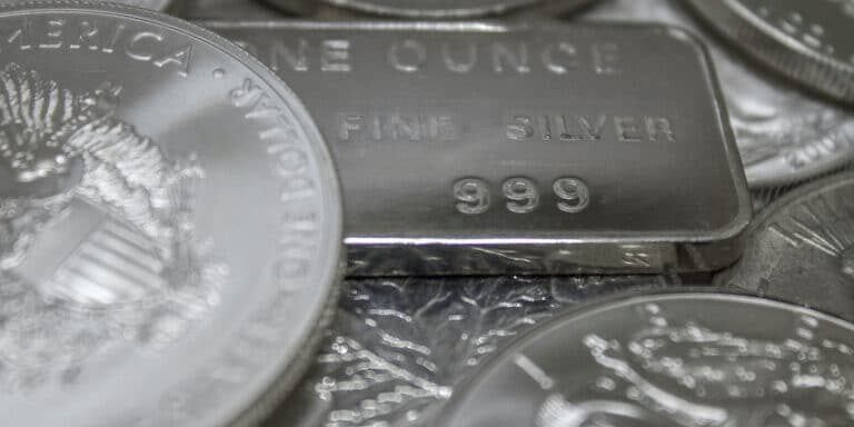 Silver coins and bars.