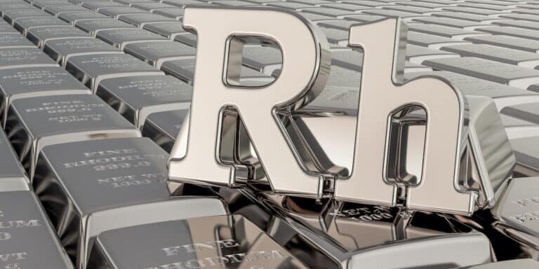 Bars of rhodium.