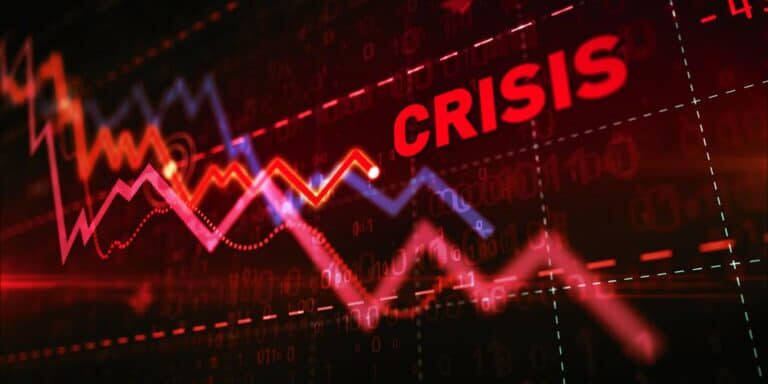 Stock,Markets,Down,Chart,On,Grid,Background.,Abstract,Concept,Of