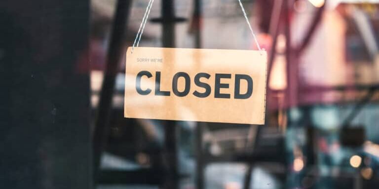 A,Sign,That,Says,"sorry,,We're,Closed".,Shops,In,Munich