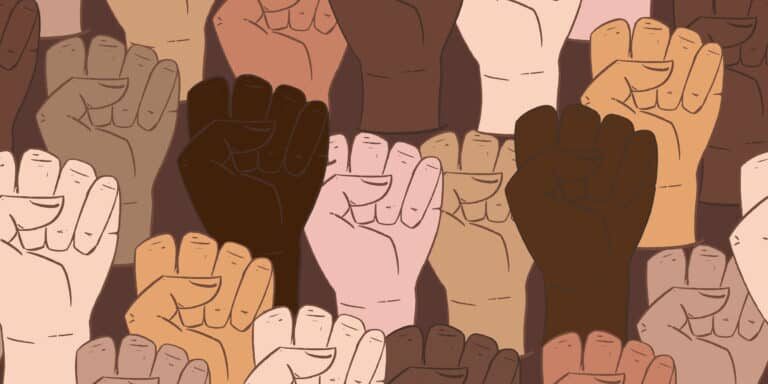 Vector,Seamless,Pattern,With,Different,Ethnicity,Colors,Human,Fists.,Hand