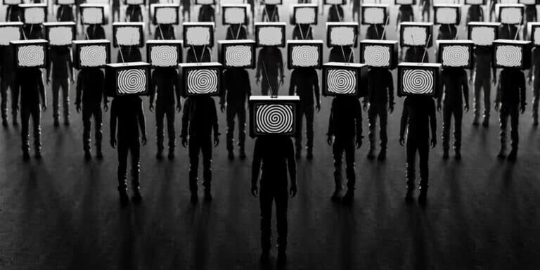 Zombie,People,With,An,Old,Tv,Instead,Of,Head.,Mass