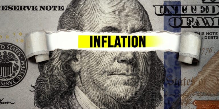 Torn,Bills,Revealing,Inflation,Words.,Idea,For,Fed,Consider,Interest Federal Reserve inflation lies
