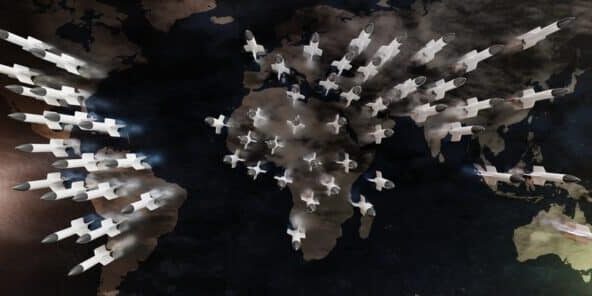 Nuclear,Weapon.,Military,Rocket,On,World,Map,Background,,Banner.,Cold Nuclear,Weapon.,Military,Rocket,On,World,Map,Background,,Banner.,Cold