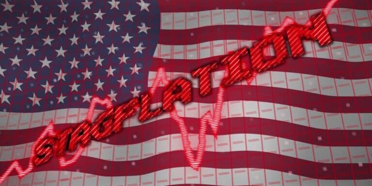 Image,Of,Data,Processing,And,Stagflation,Text,Over,Flag,Of