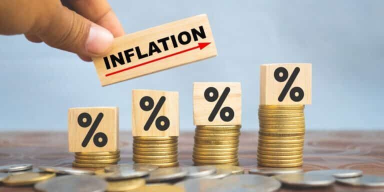 Inflation,Word,On,Wooden,Block,With,Percentage,Icon,Print,On