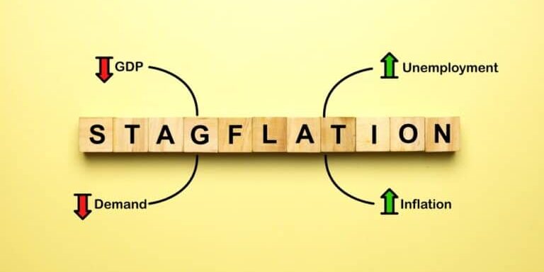 Flatlay,Picture,Of,Wooden,Block,Written,Stagflation,And,Its,Component,