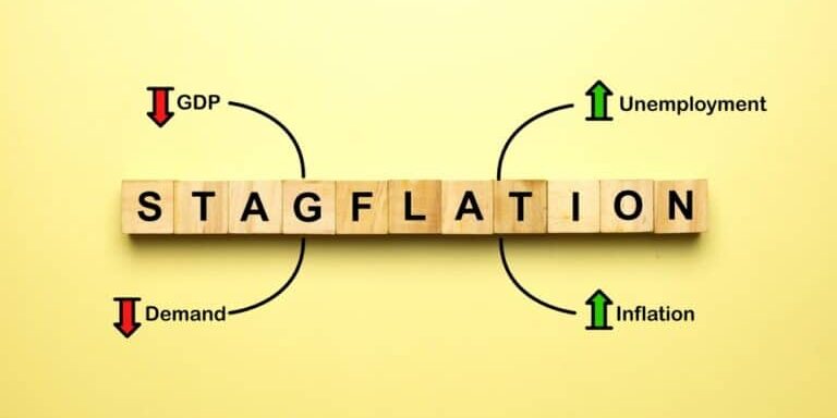 Flatlay,Picture,Of,Wooden,Block,Written,Stagflation,And,Its,Component,
