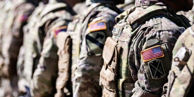 United,States,Army.,Close,Up,Photo,With,The,Flag,Of