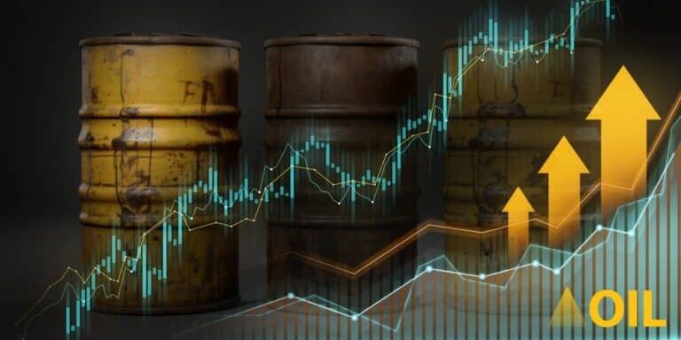 Rusty,Oil,Barrels,With,Stock,Market,Chart,Overlay,Indicating,Rising