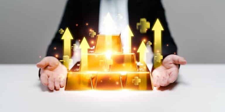 Rising,Gold,Prices,Concept.,Investment,In,Precious,Metals,In,The