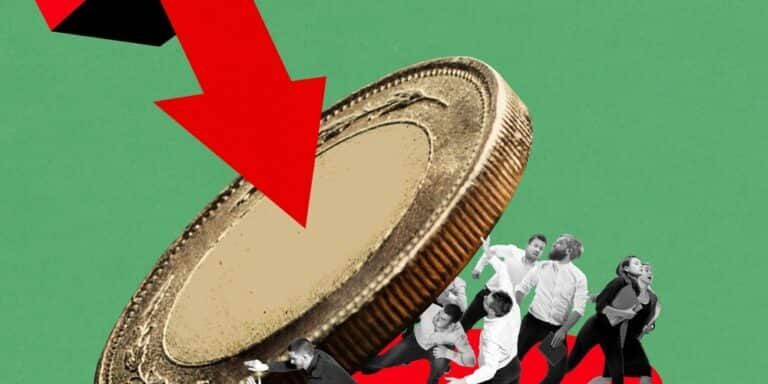 Pressure,Of,Economic,Crisis.,Group,Of,People,,Employee,Trying,To