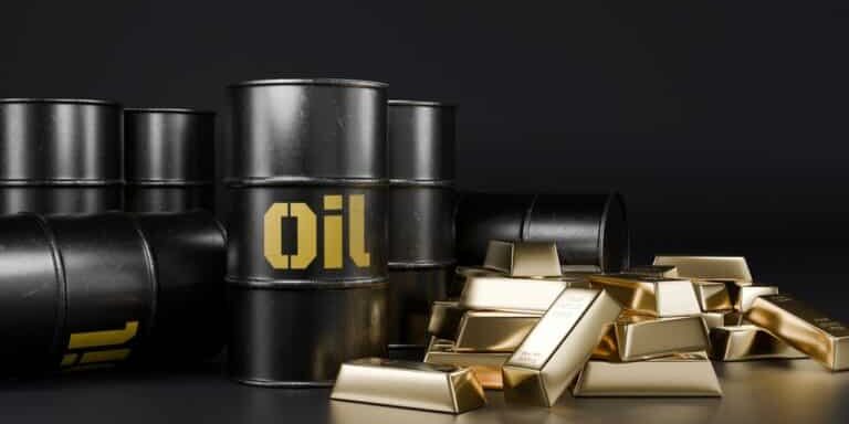 Commodities,Oil,And,Gold,3d,Rendering.