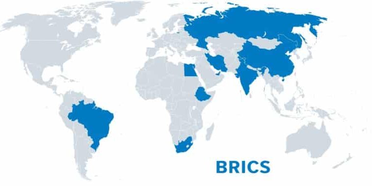 Brics,,With,New,Member,States,As,Of,2024,,Political,Map.