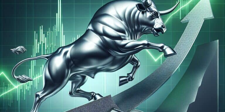 Silver,Bull,Charging,Price,Chart,Up
