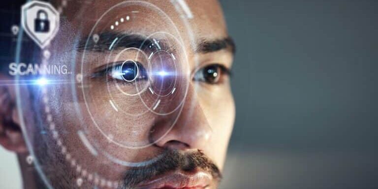 Asian,Man,,Scanning,Eye,And,Biometrics,For,Futuristic,Cyber,Security