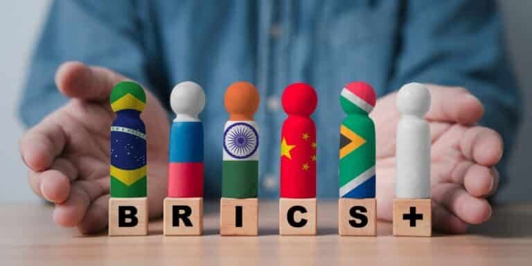 Brazil,Russia,India,China,South,Africa,And,White,Flag,Print