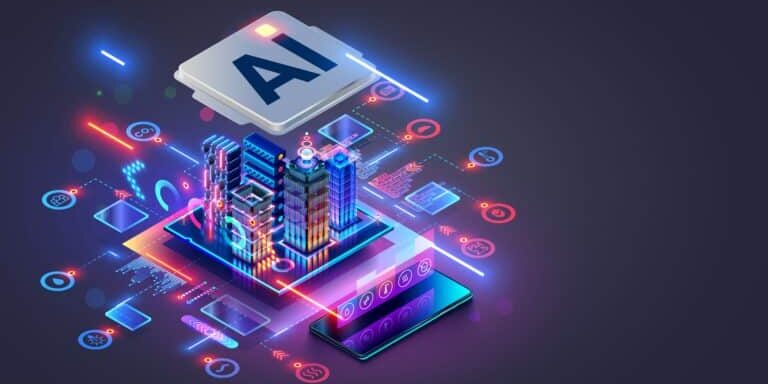 Smart,City,Concept.,Ai,Controls,Futuristic,Smart,City.,Isometric,Futuristic