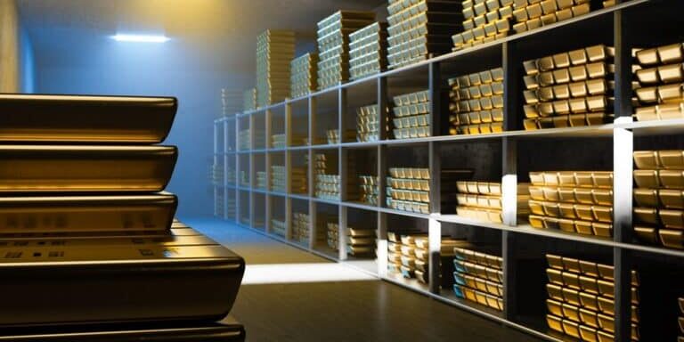 Generic,Gold,Reserve,Vault,With,Stacks,Of,Gold,Bars.,Bank Generic,Gold,Reserve,Vault,With,Stacks,Of,Gold,Bars.,Bank