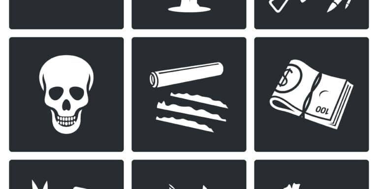 Mexican,Cartel,And,Arms,Smuggling,Vector,Icons,Set