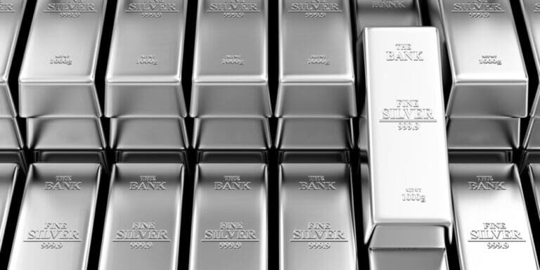 Business,,Financial,,Bank,Silver,Reserves,Concept.,Stack,Of,Silver,Bars