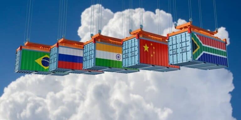 Cargo,Container,With,Brazil,,Russia,,India,,China,And,South,Africa