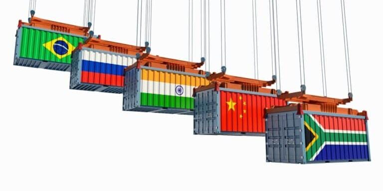 Cargo,Container,With,Brazil,,Russia,,India,,China,And,South,Africa