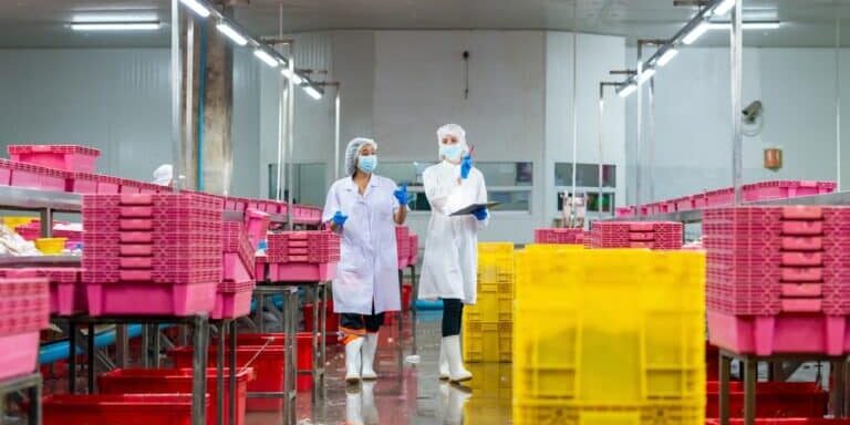 Canned,Food,Manufacturing,Factory,Industry.,Quality,Control,Officer,Inspecting,Production