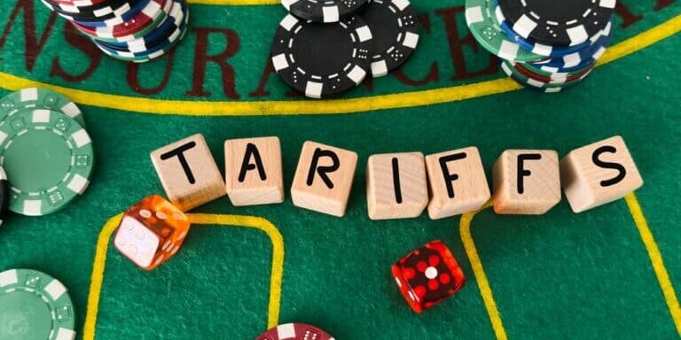 Word,Tariffs,,Gambling,Chips,And,Dice
