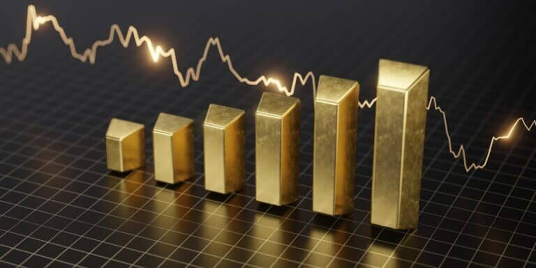 An,Upward,Trend,Of,Gold,Prices,Is,Depicted,By,Golden
