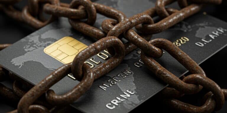 Locked,Chains,Around,Credit,Card