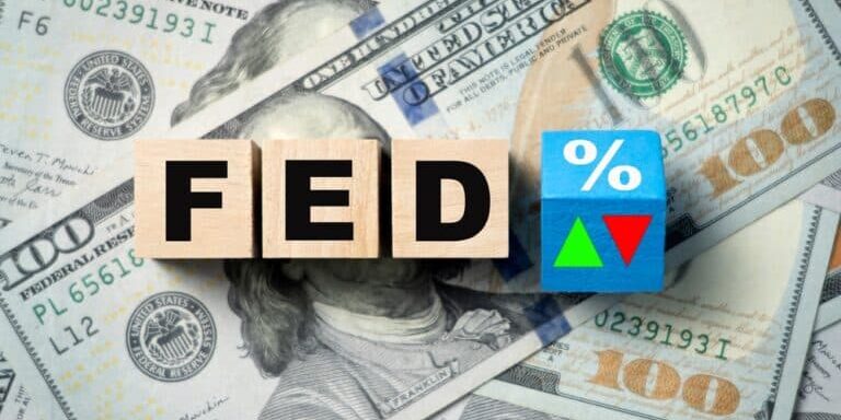 Wooden,Blocks,Spelling,Fed,Placed,On,U.s.,Dollar,Bills,,Alongside