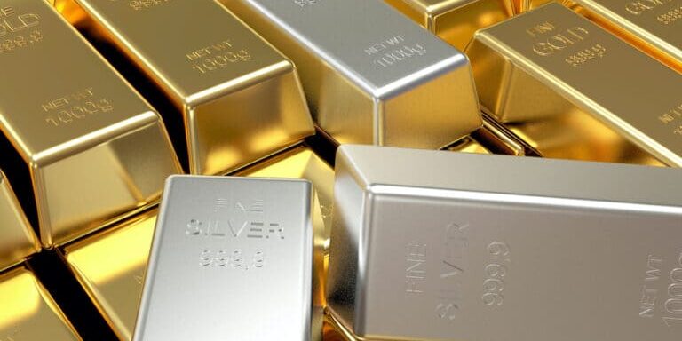Gold and silver bars.